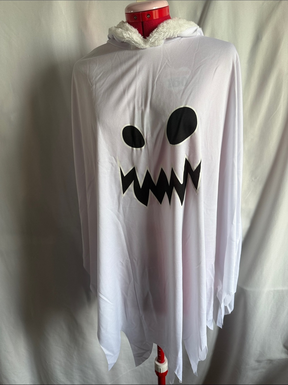 Kids White Ghost Hooded Costume with Scary Face